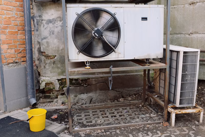 Dehumidifier installed in a sealed residential crawlspace