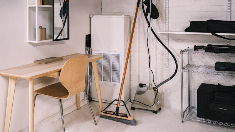 Clean encapsulated crawlspace with professionally installed humidity control equipment